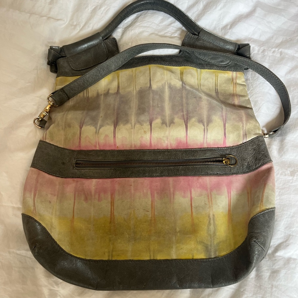 Foley + Corinna Tie Dye Leather Crossbody Tote Bag